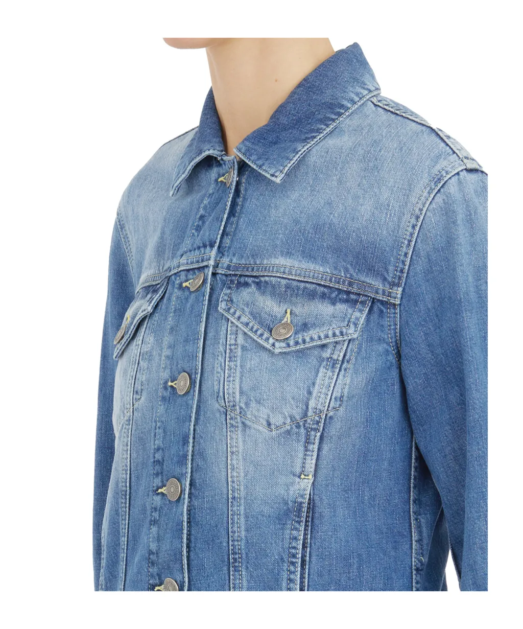 Long-Sleeved Denim Coat
