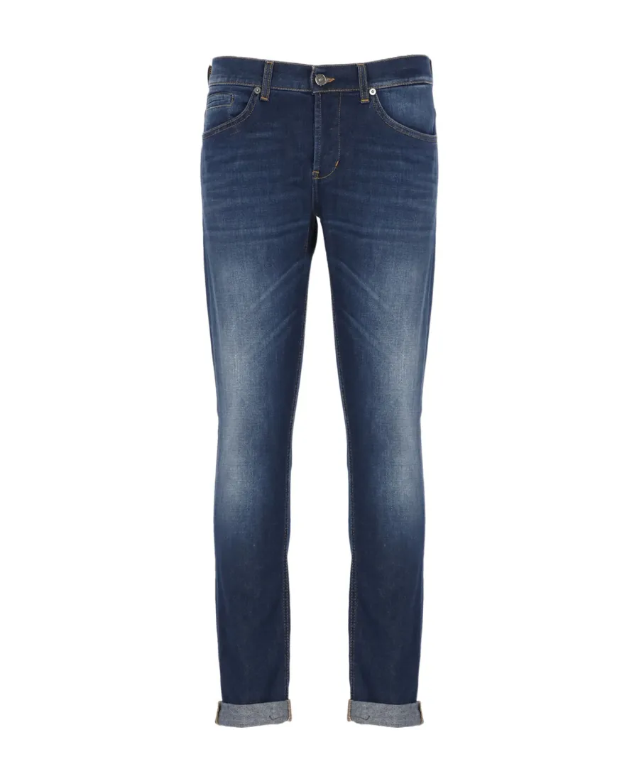 Mid-Rise Straight-Leg Stretched Jeans