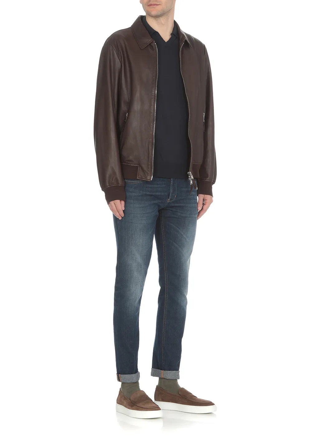Mid-Rise Straight-Leg Stretched Jeans