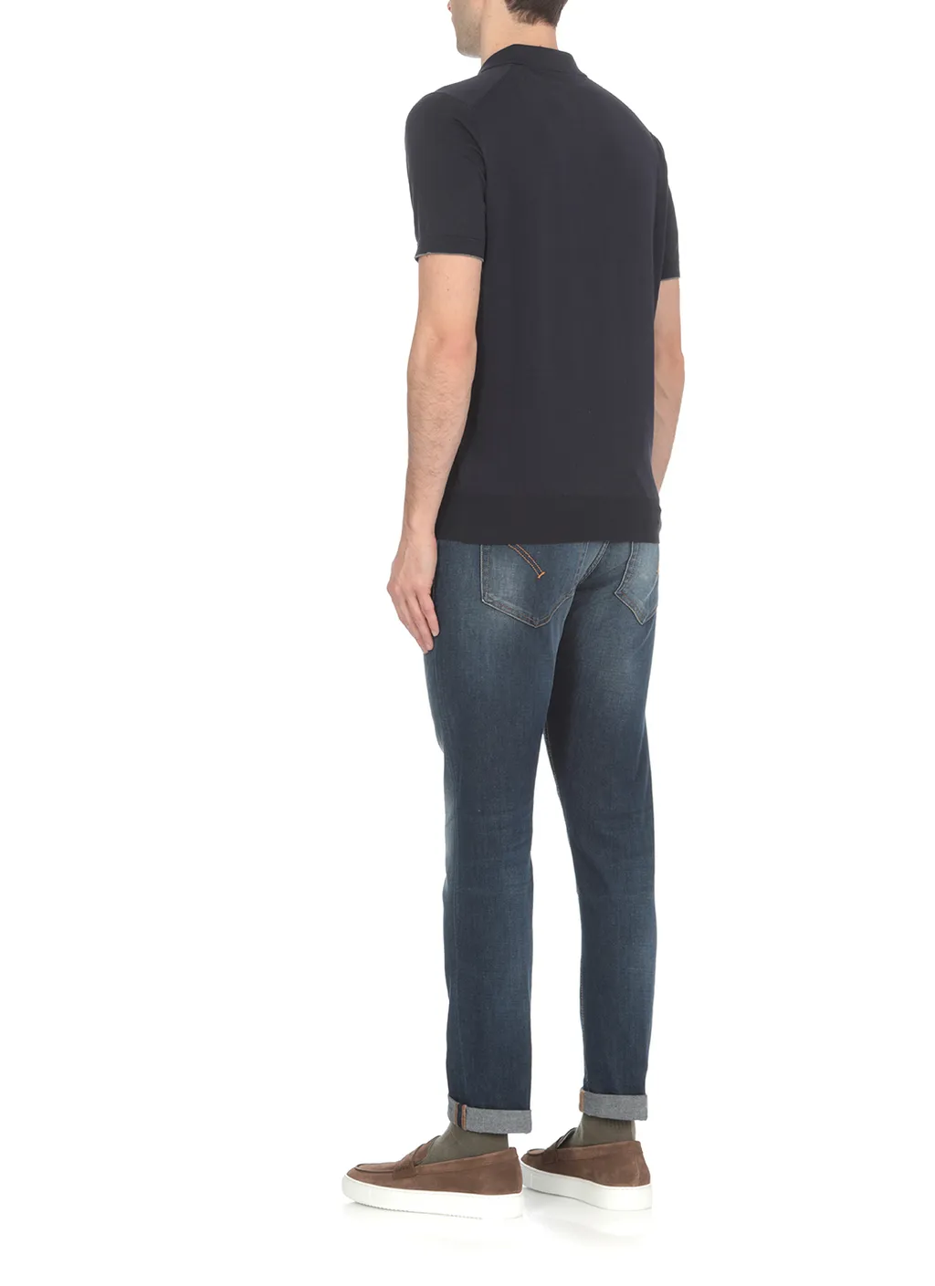 Mid-Rise Straight-Leg Stretched Jeans