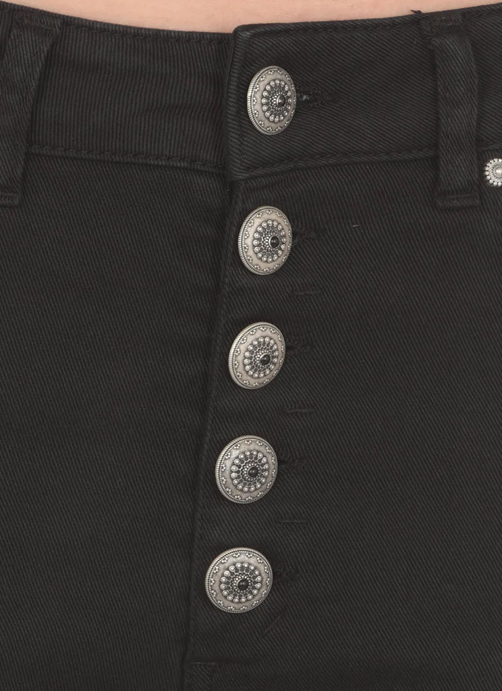 High-Waist Cropped Stretched Jeans
