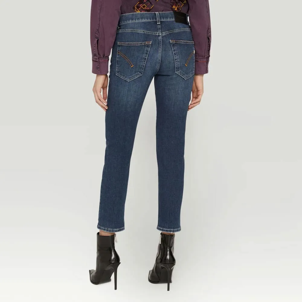 Logo-Patch Cropped Skinny Jeans