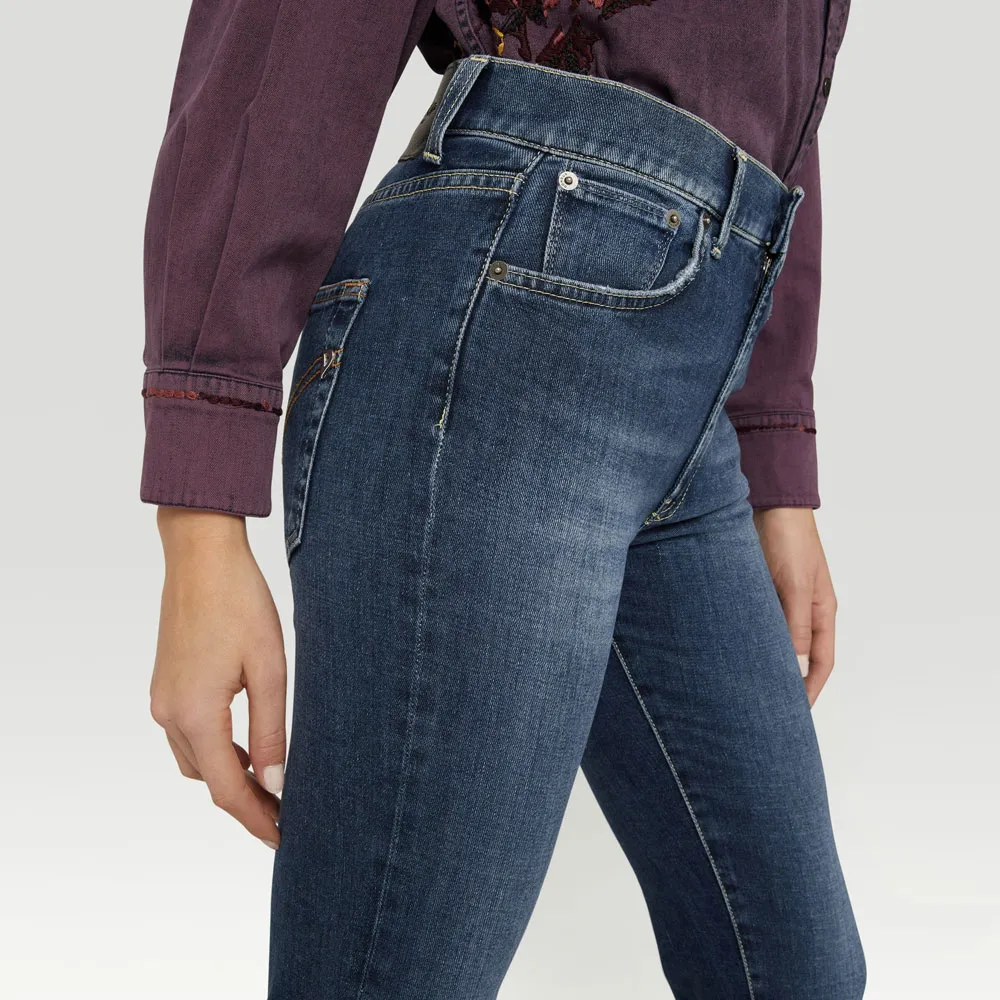 Logo-Patch Cropped Skinny Jeans