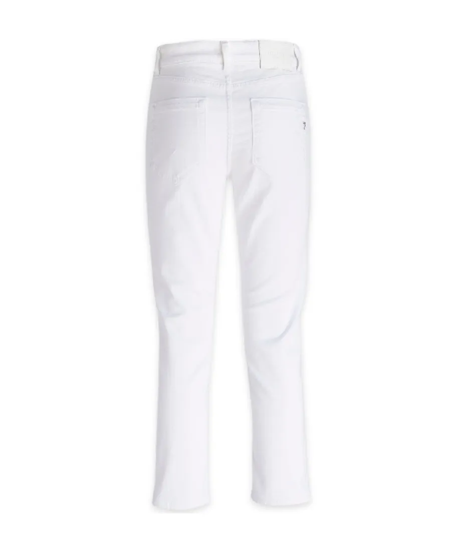 High-Waist Cropped Stretched Jeans