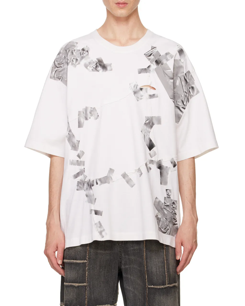 Tape-Print T-Shirt