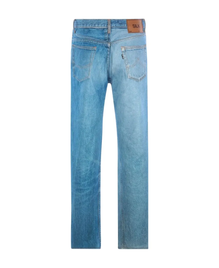 Ripped-Detail Denim Jeans