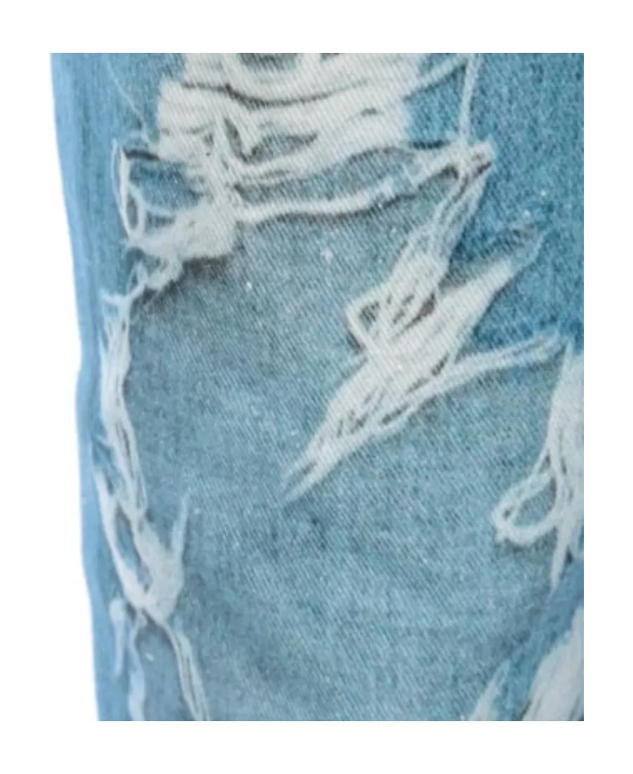 Ripped-Detail Denim Jeans
