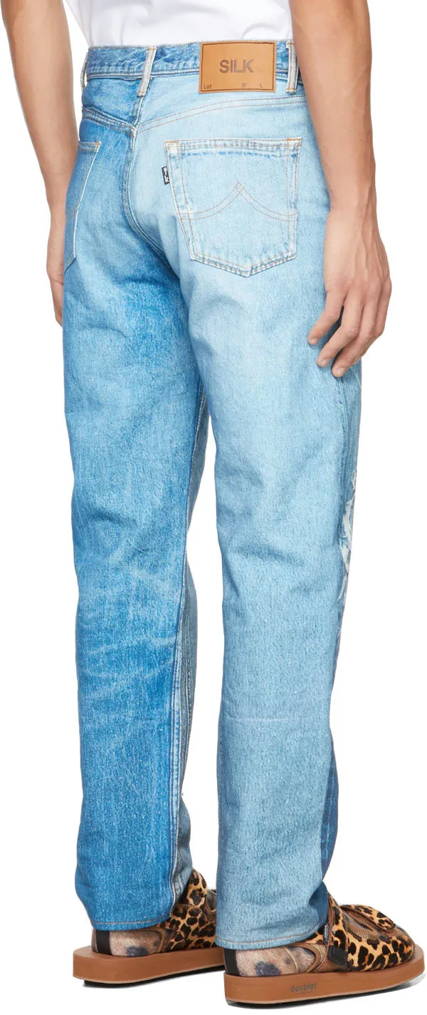 Ripped-Detail Denim Jeans