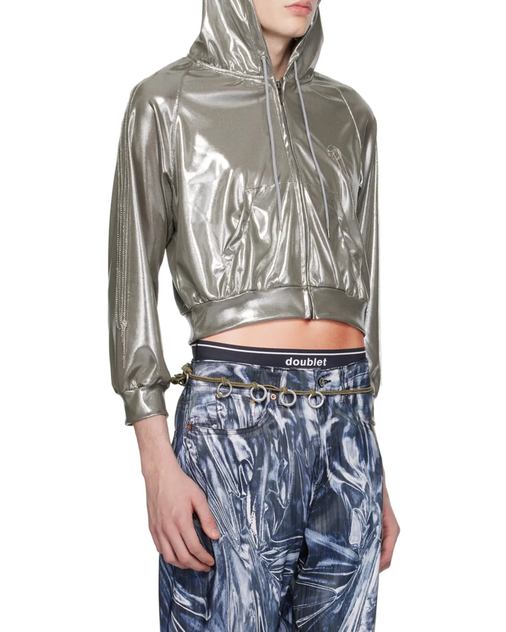 Hooded Metallic Jacket