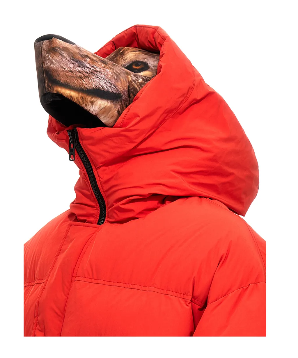 Padded Animal Motif-Hoodie Jacket