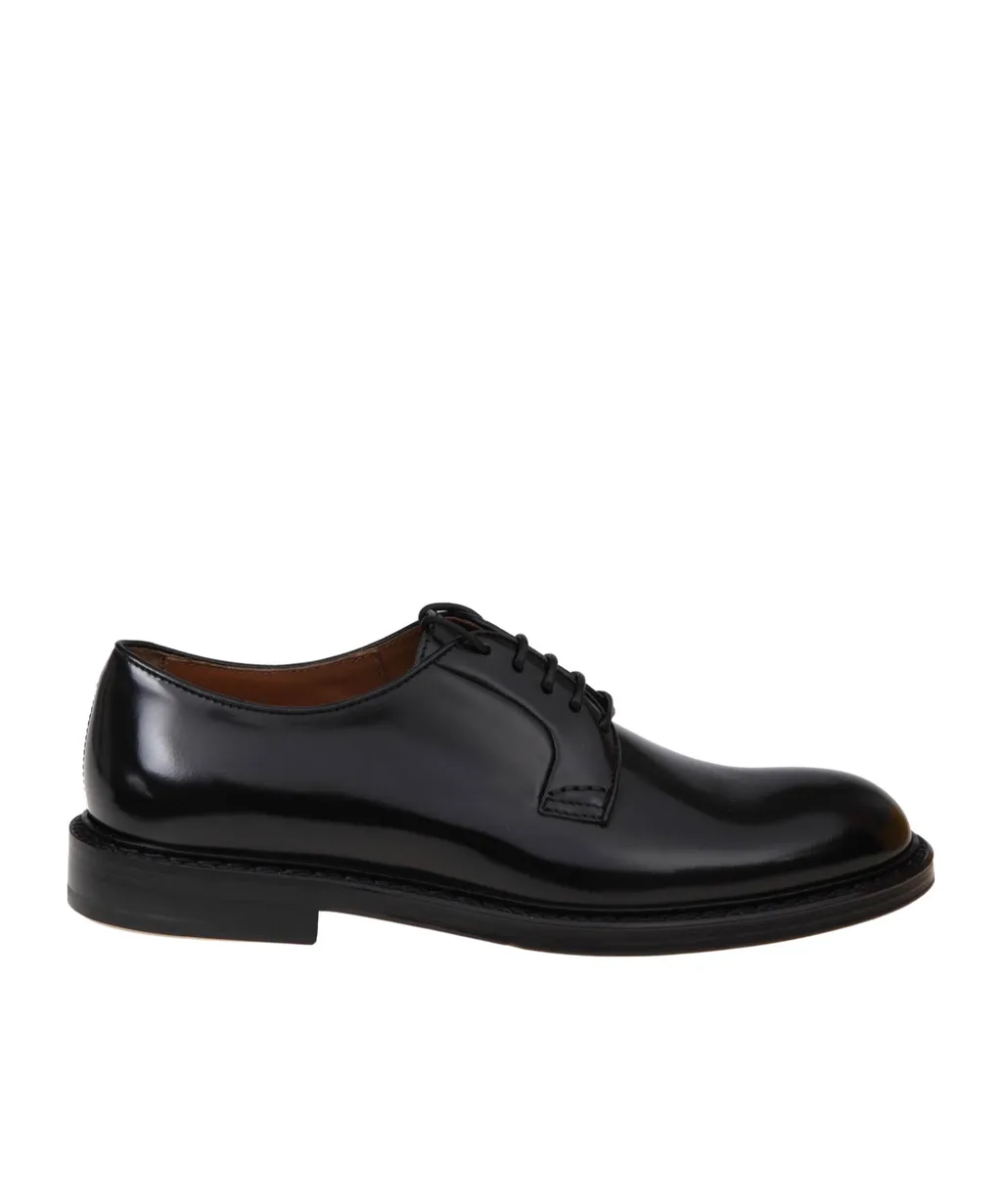 Round-Toe Lace-Up Derby Shoes