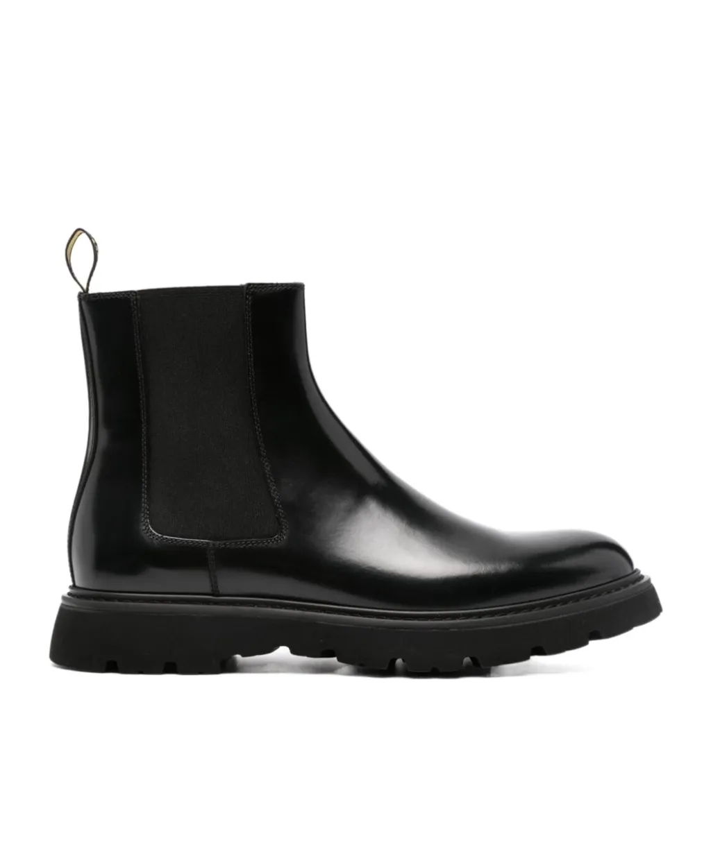 Round-Toe Slip-On Chelsea Boots
