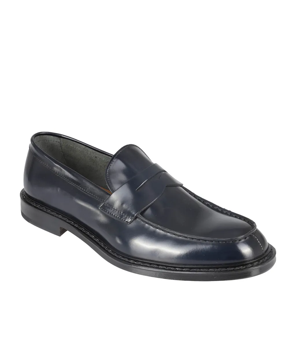 Almond-Toe Leather Loafers