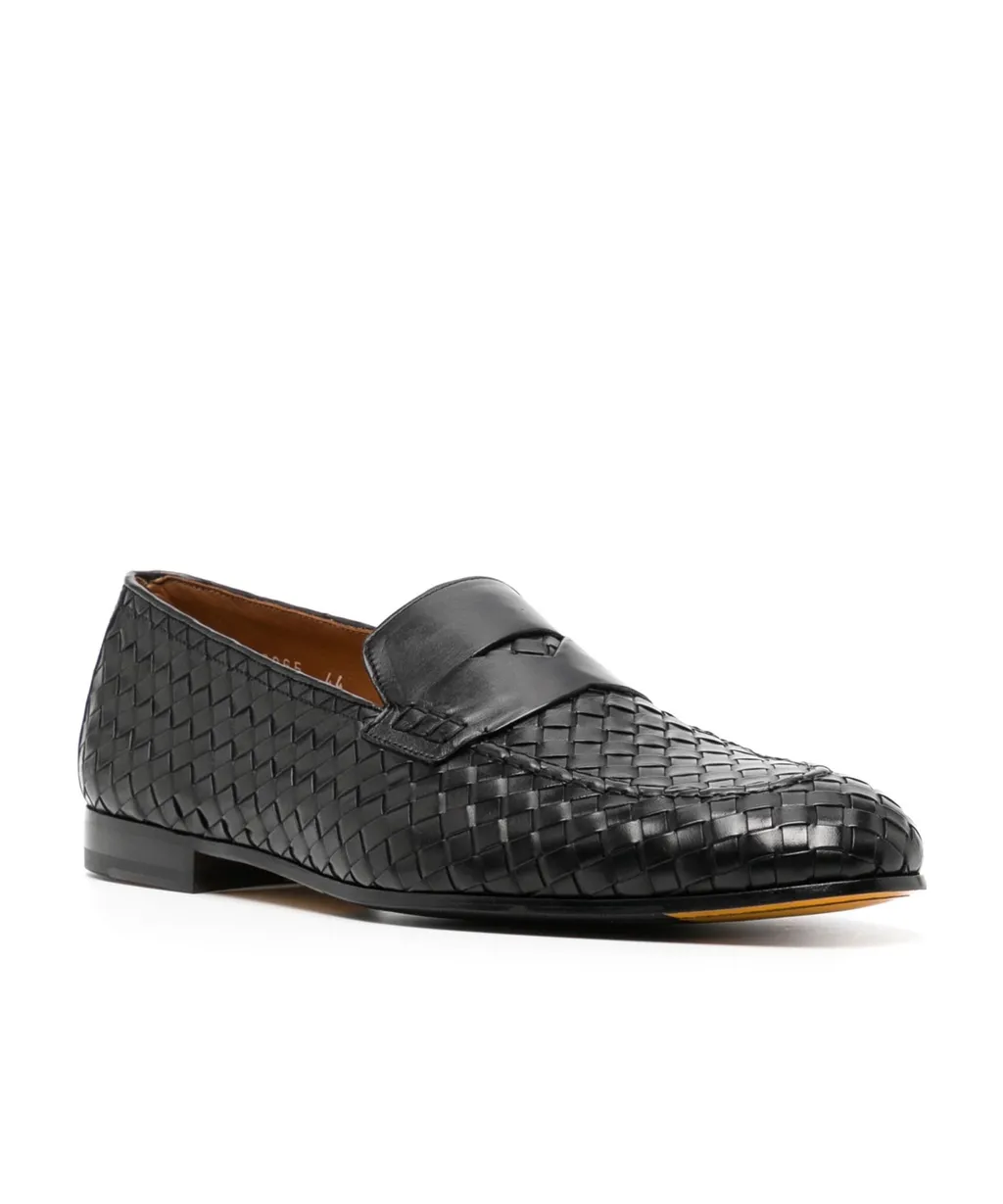 Woven Leather Penny Loafers