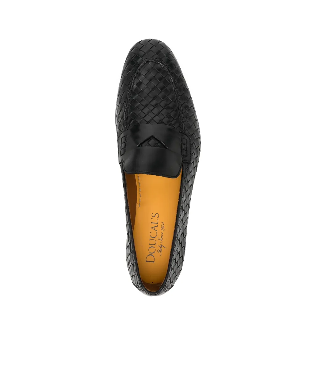 Woven Leather Penny Loafers