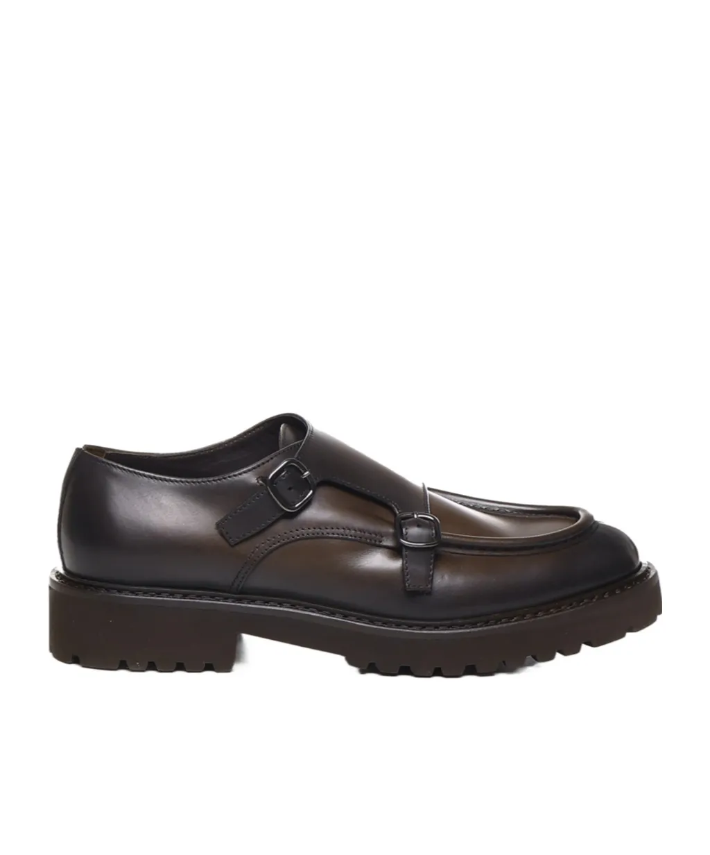 Double-Button Almond-Toed Casual Shoes