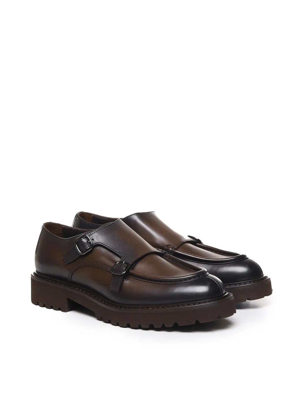 Double-Button Almond-Toed Casual Shoes