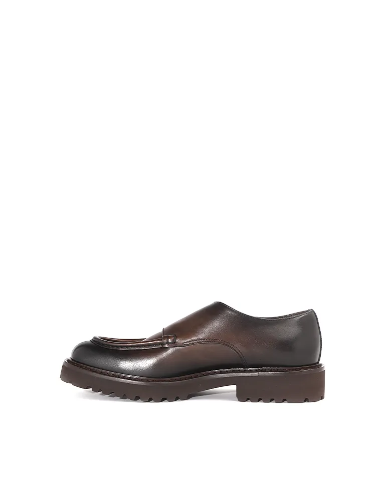 Double-Button Almond-Toed Casual Shoes