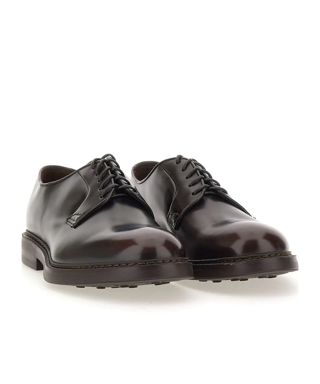 Round-Toe Lace-Up Derby Shoes