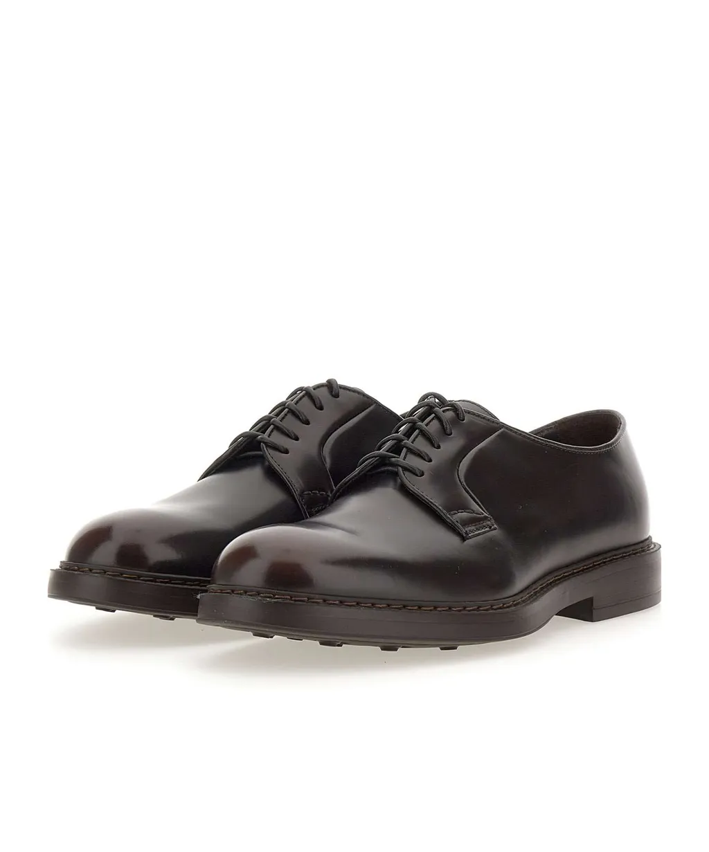 Round-Toe Lace-Up Derby Shoes