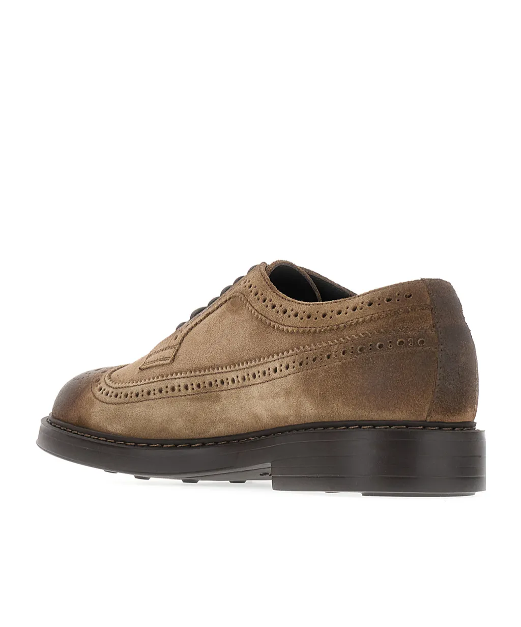 Round-Toe Lace-Up Brogues