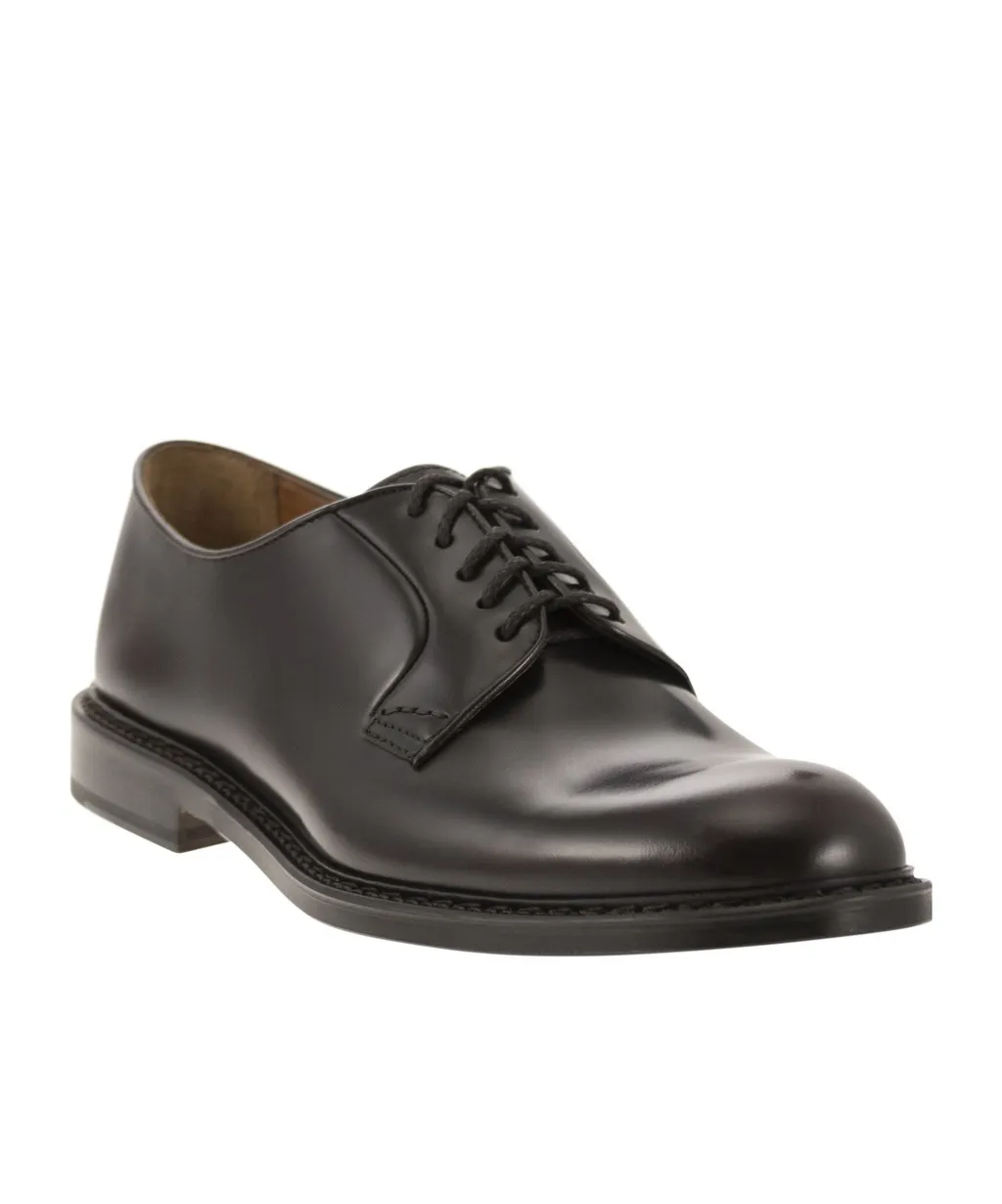Almond Toe Lace-Up Derby Shoes