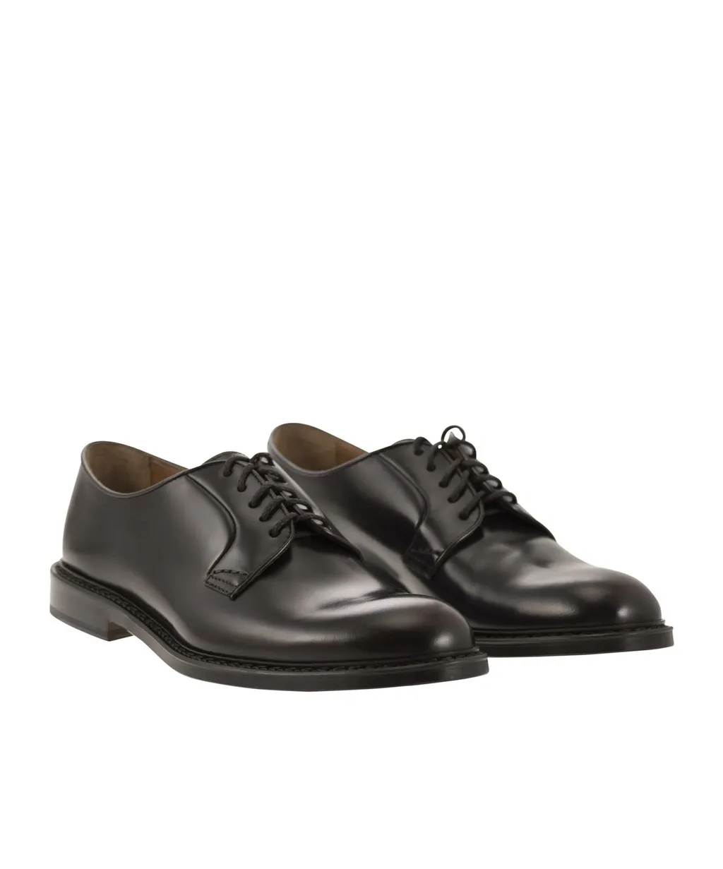Almond Toe Lace-Up Derby Shoes