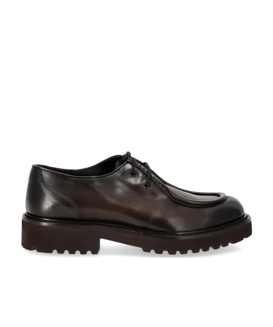Logo Lace Leather Shoes