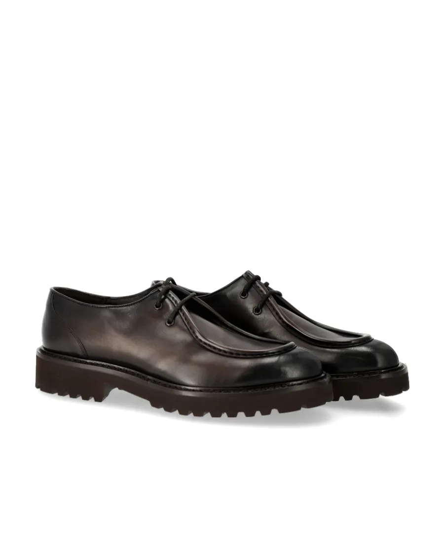 Logo Lace Leather Shoes