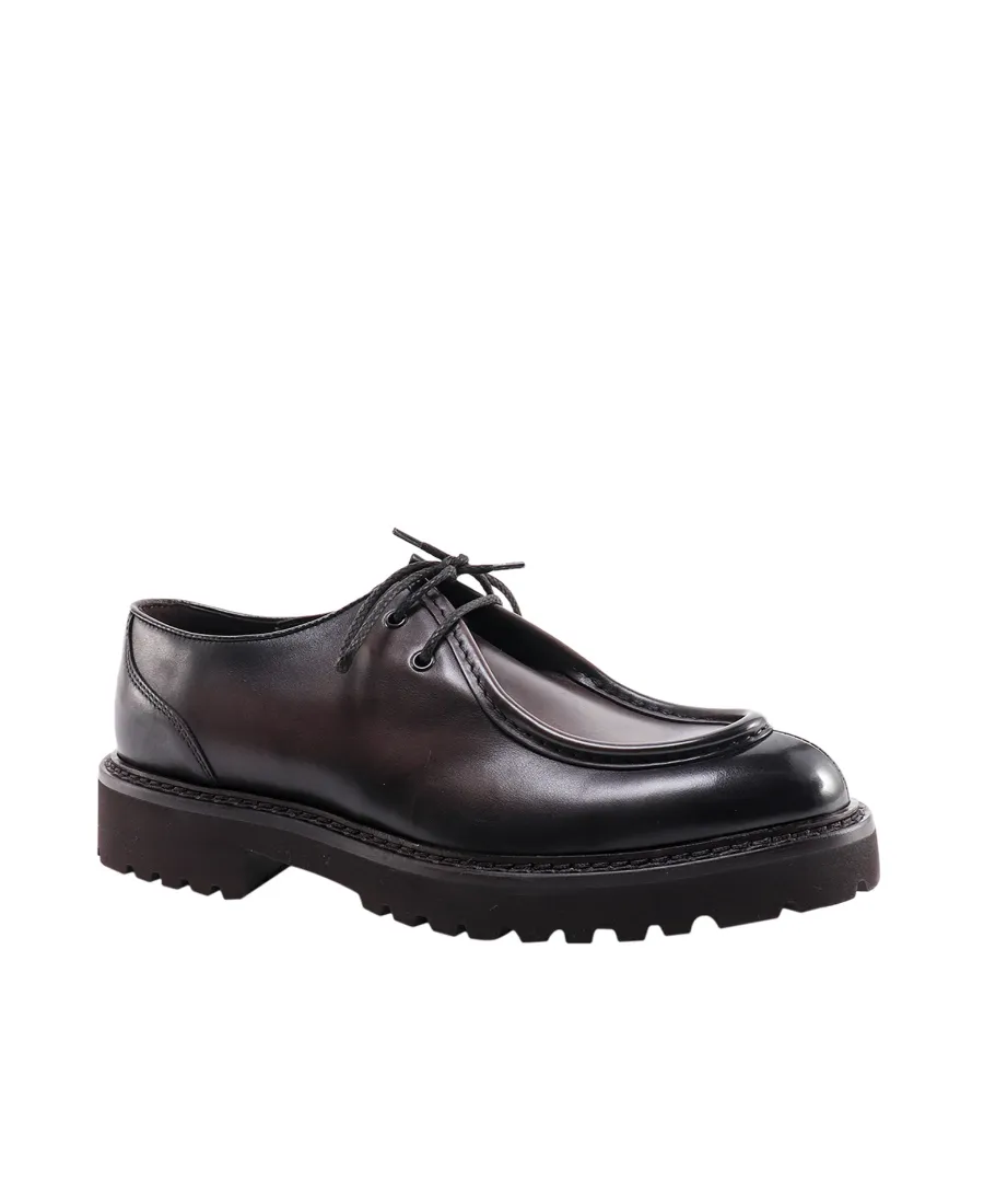 Two-Hole Round-Toe Lace-Up Shoes