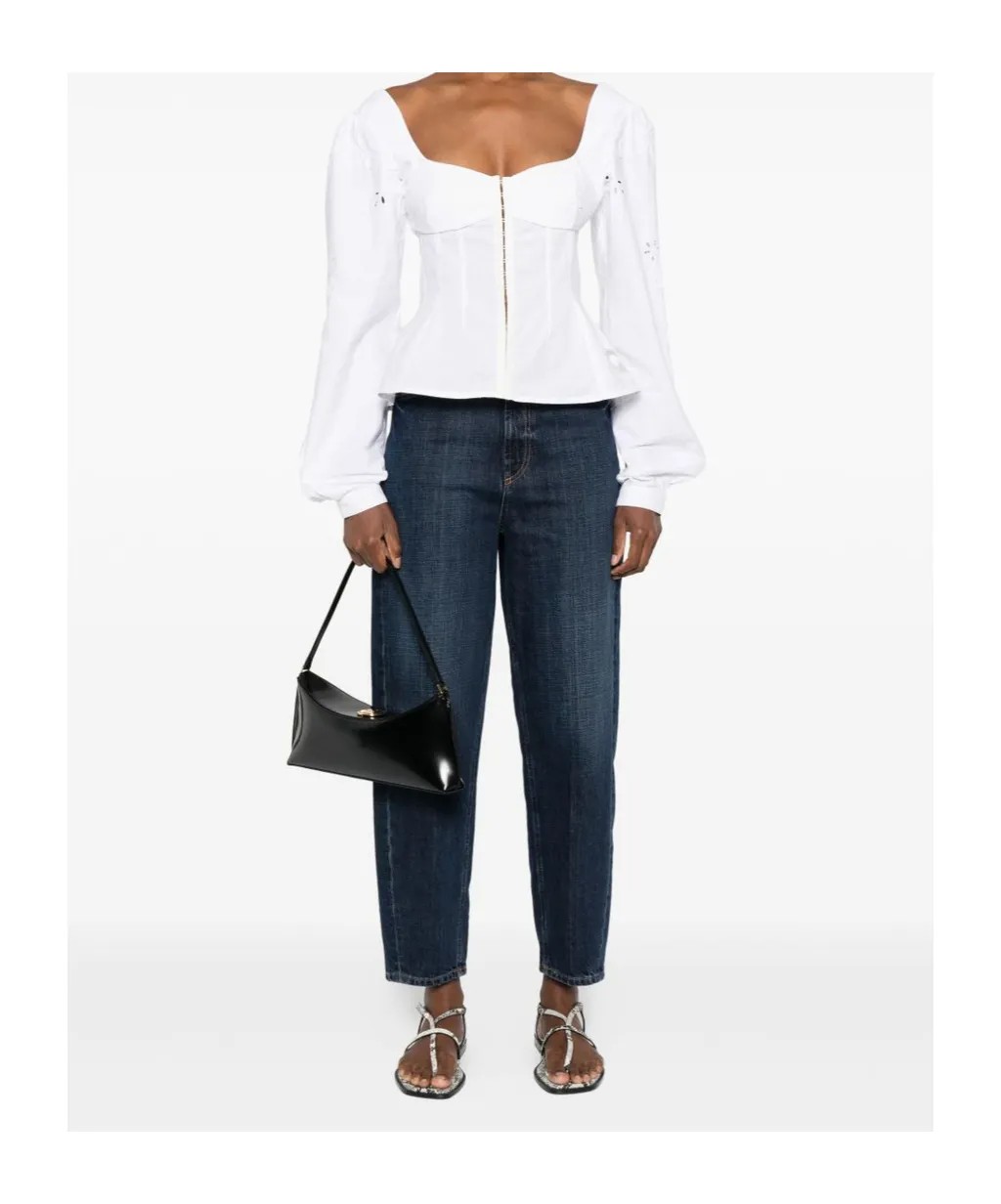High-Waisted Straight-Leg Jeans