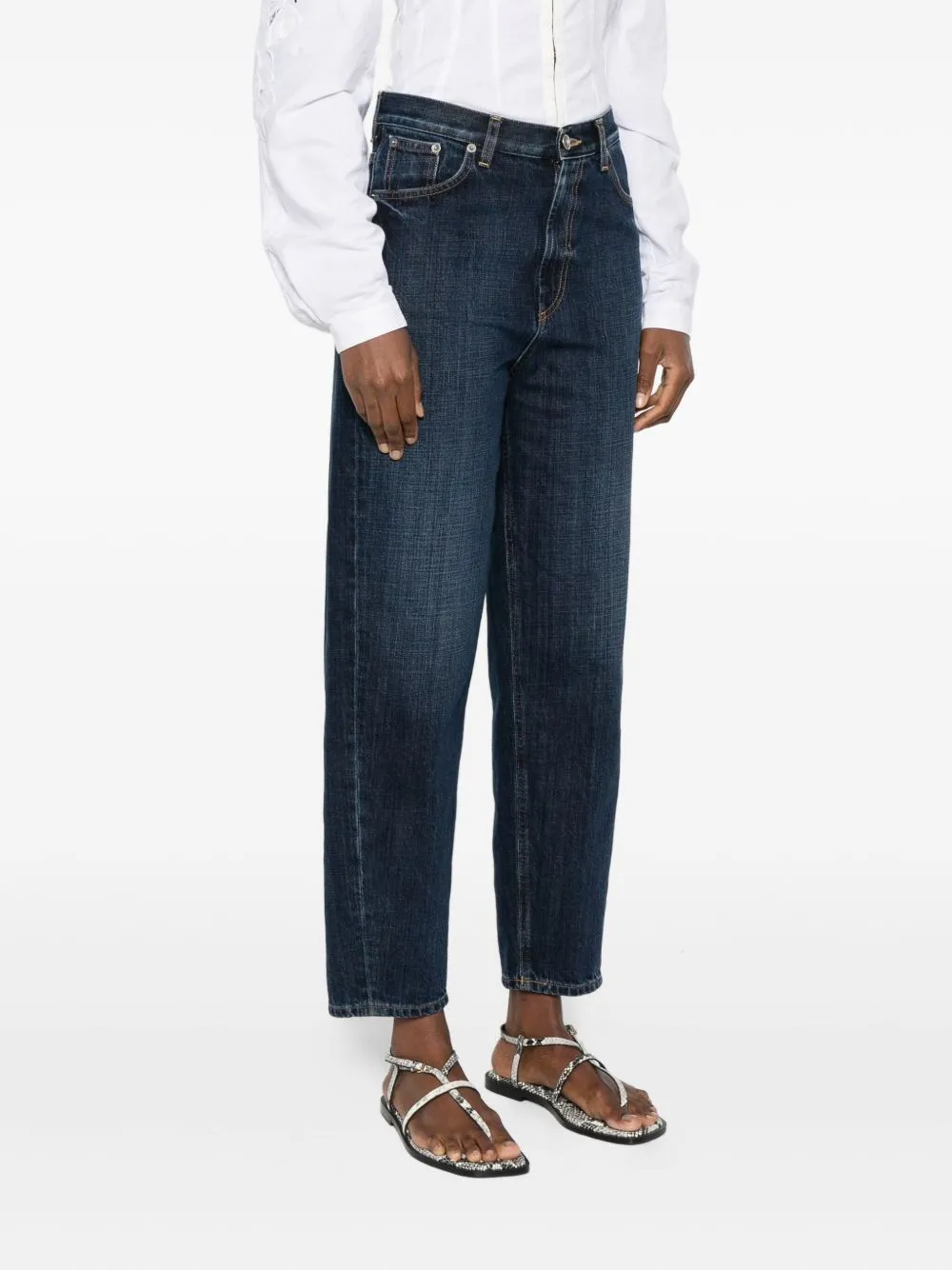 High-Waisted Straight-Leg Jeans