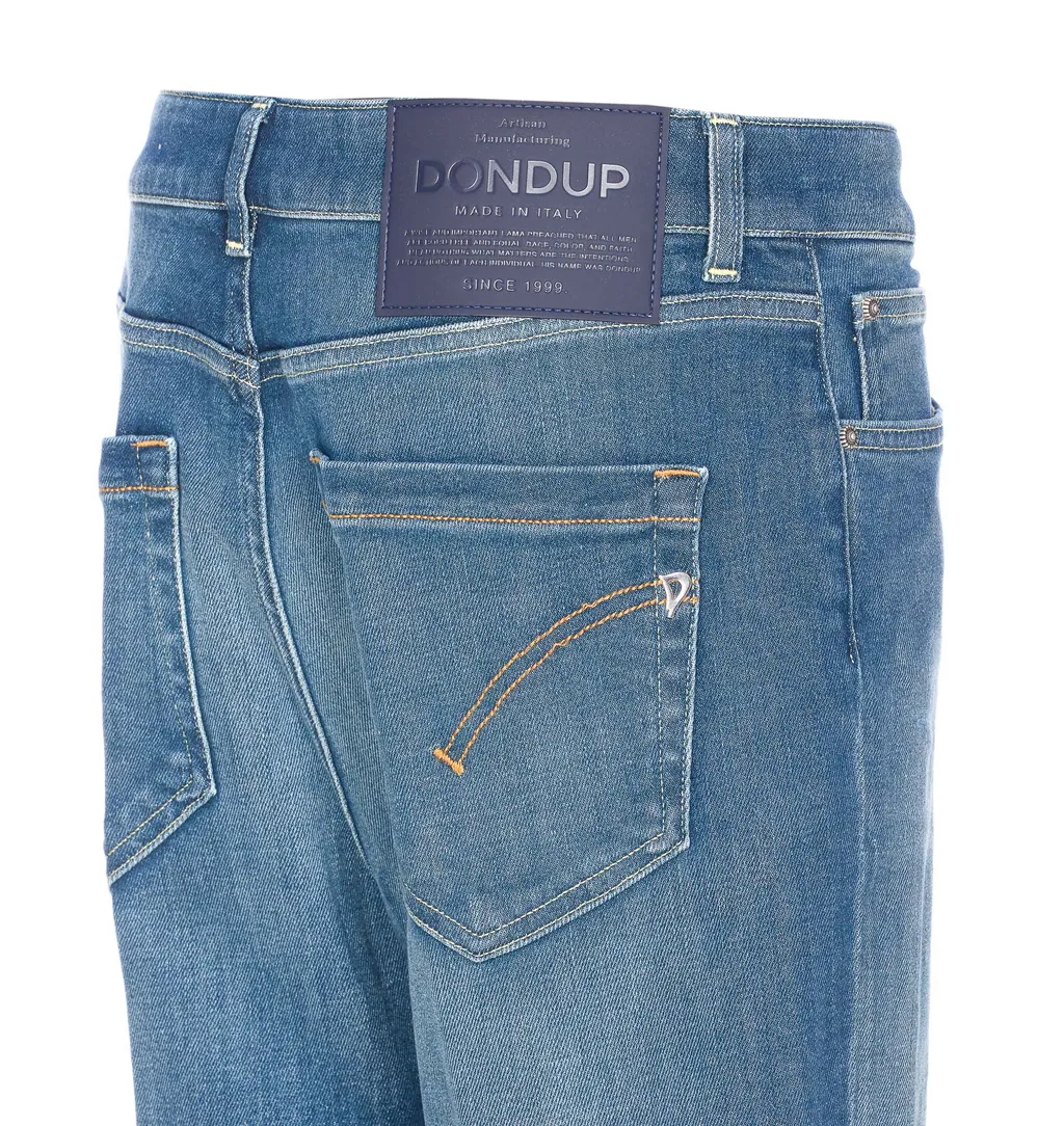 Button-Fly Patch Logo Jeans
