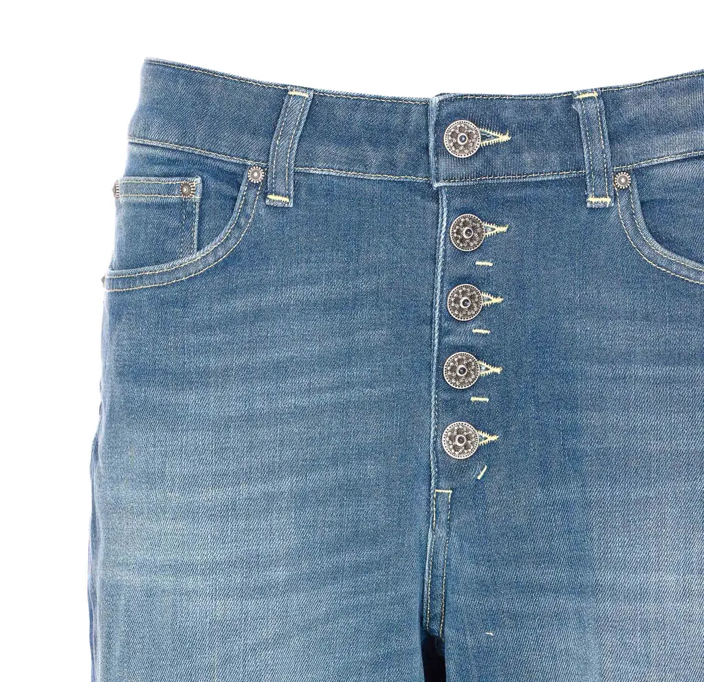Button-Fly Patch Logo Jeans