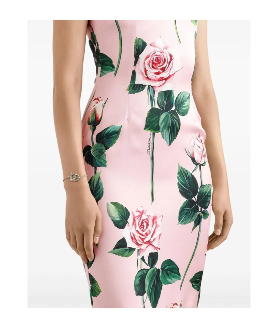 Floral Printed Square Neck Midi Dress
