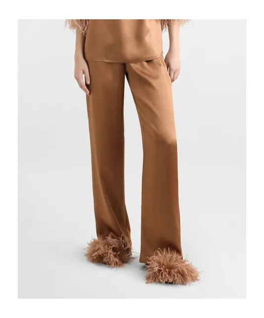 Elastic Waist Satin Pants