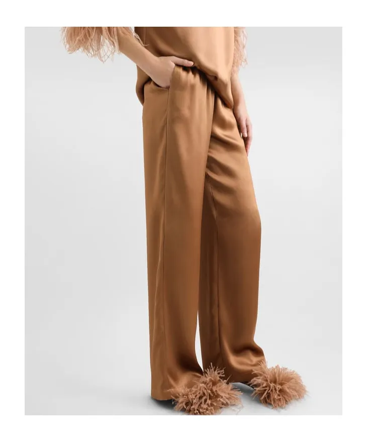 Elastic Waist Satin Pants