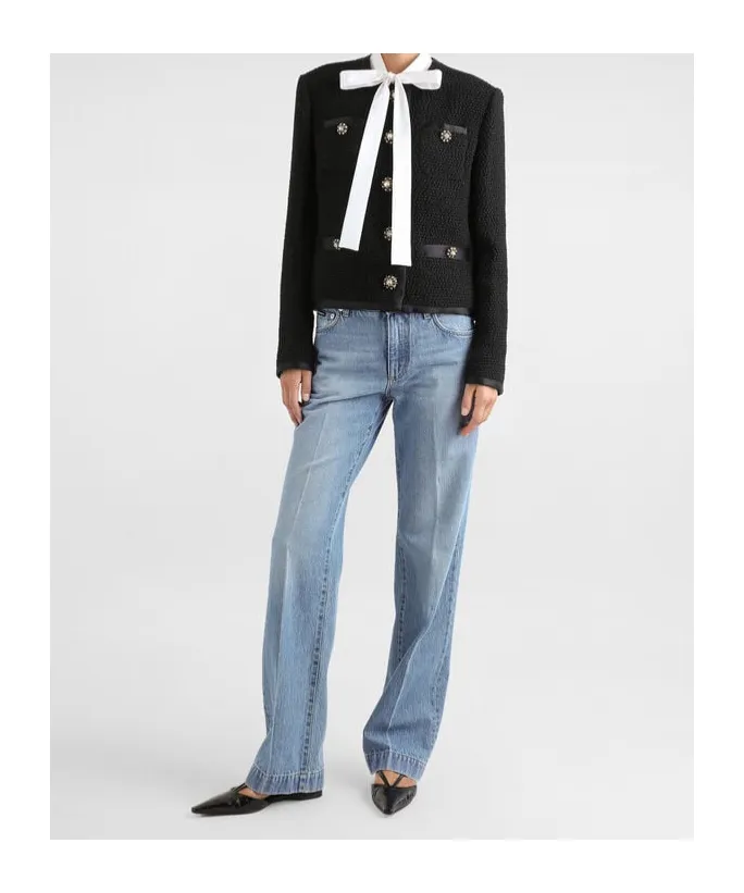 Pressed Pleat Loose Jeans