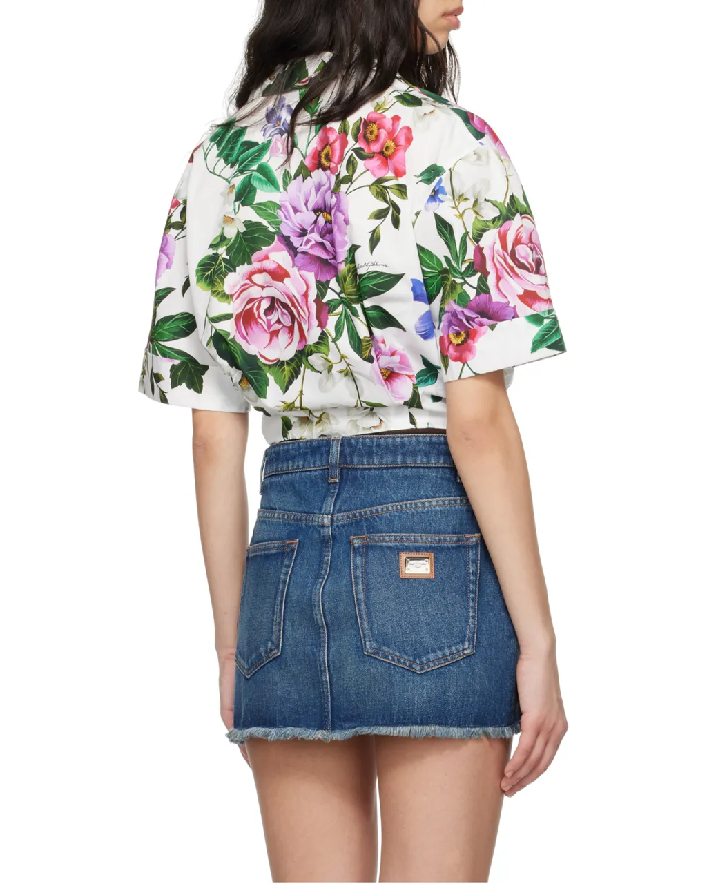 Floral Printed Cropped Shirt