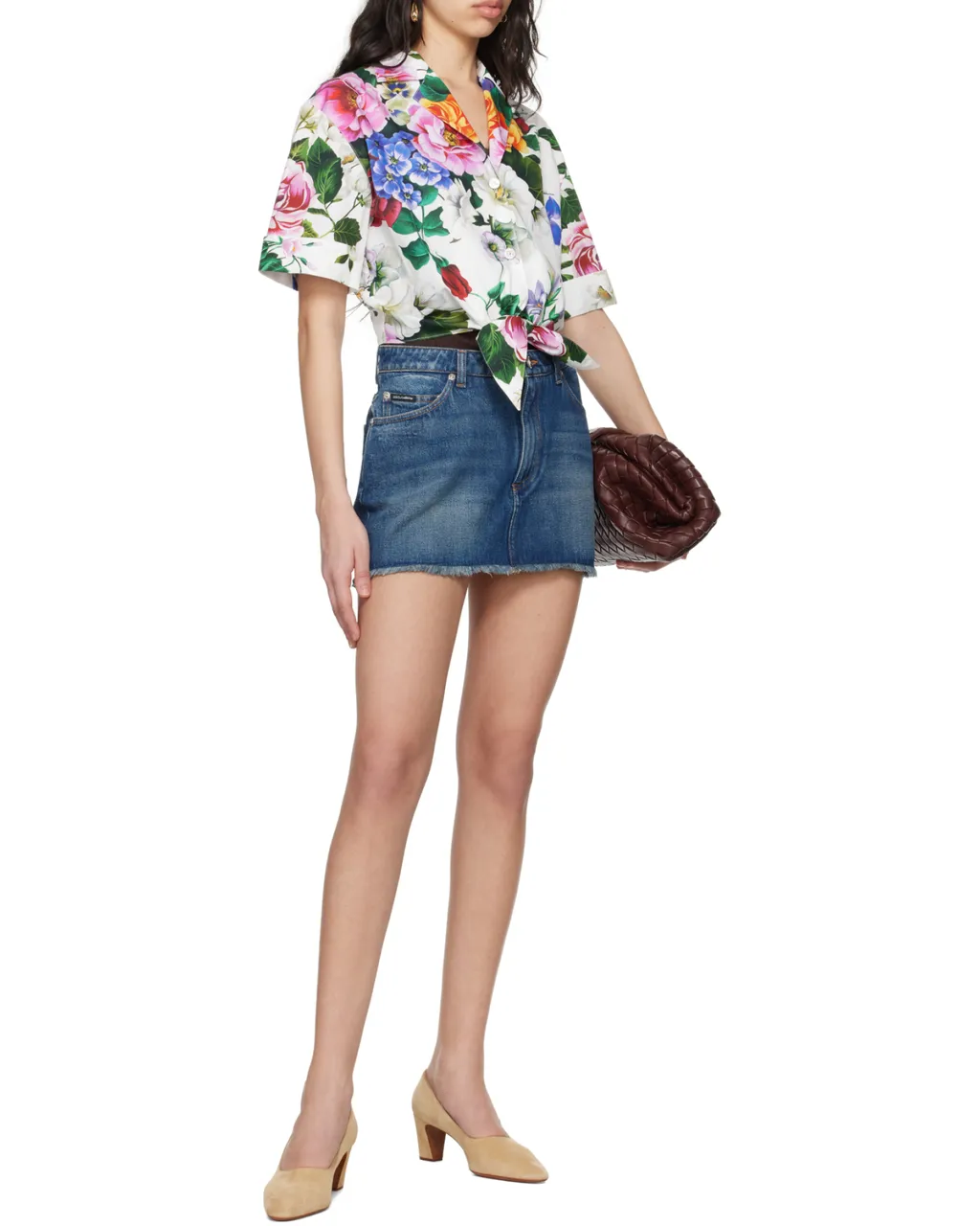 Floral Printed Cropped Shirt