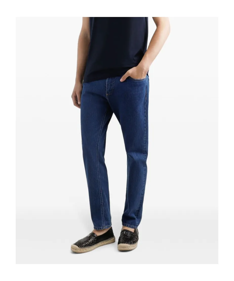 Logo Plaque Straight Leg Jeans
