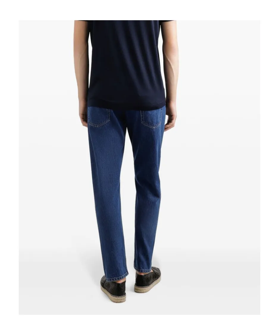 Logo Plaque Straight Leg Jeans