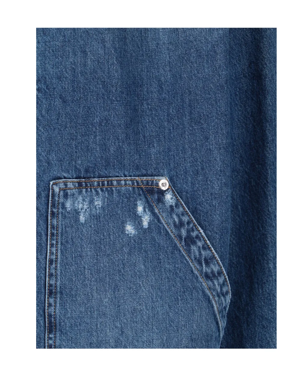 Logo Tag Hooded Denim Jacket