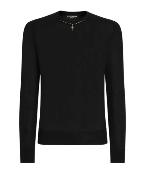 Embellished Crewneck Knitted Jumper
