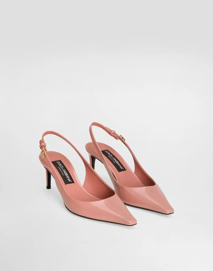 Dg Logo Plaque Slingback Pumps