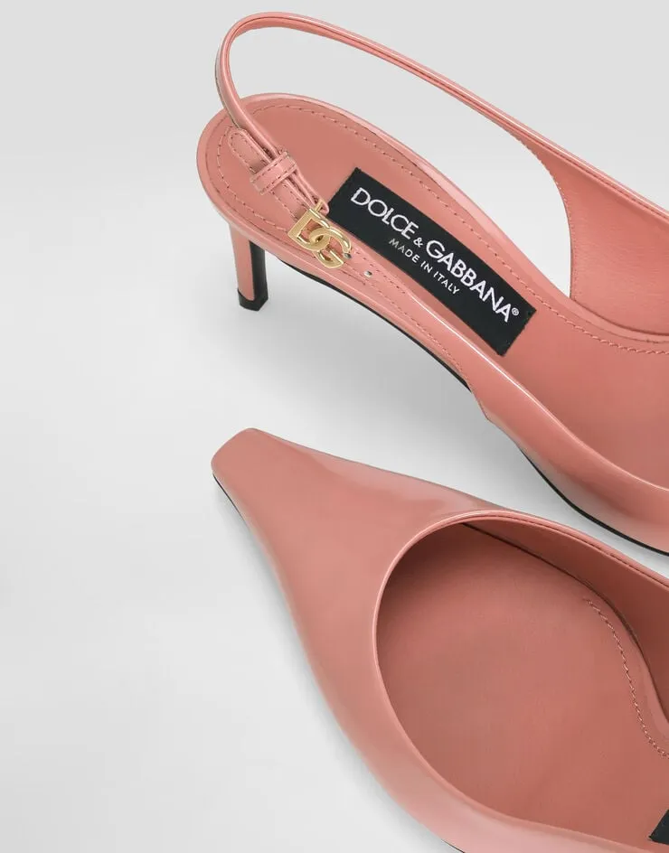Dg Logo Plaque Slingback Pumps
