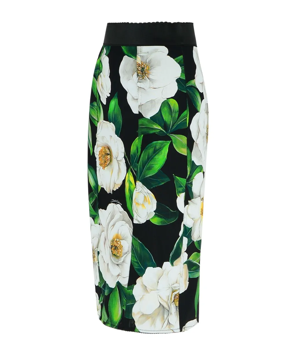 Gardenia Floral Printed Midi Skirt
