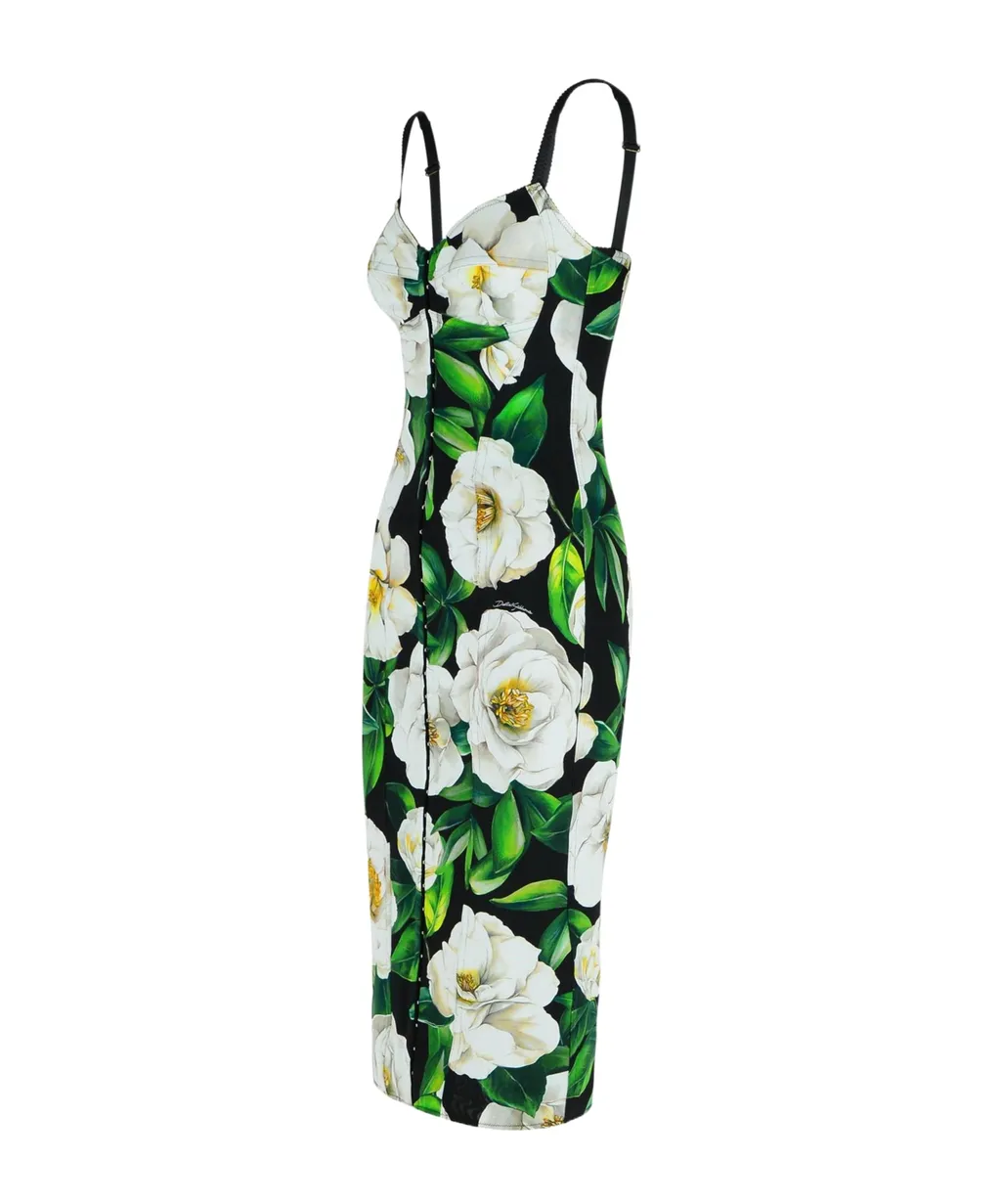 Floral Printed Mini Bustier Dress