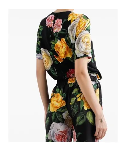 Floral Printed Charmeuse Blouse