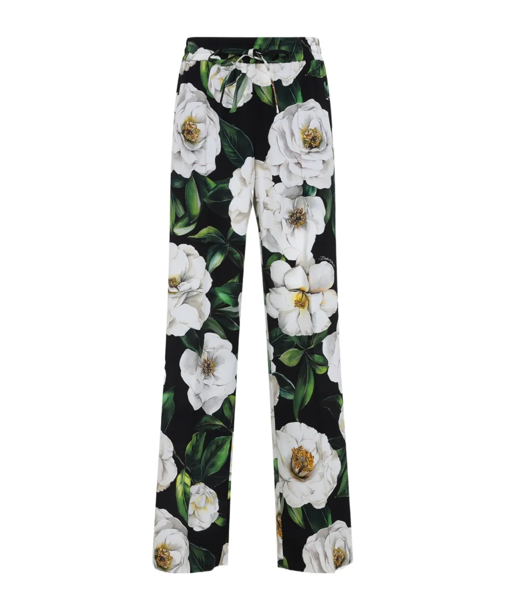Floral-Print Trousers